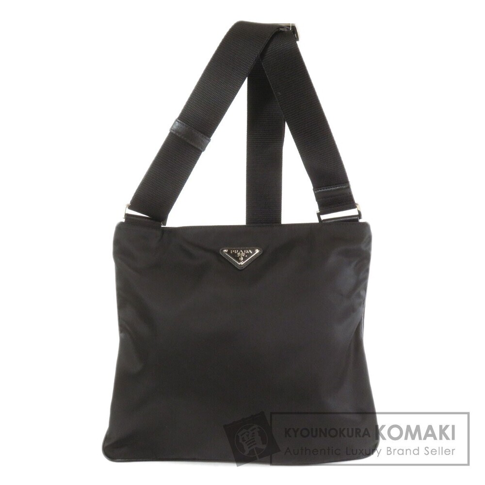 Prada Logo Plate Black Shoulder Crossbody Bag